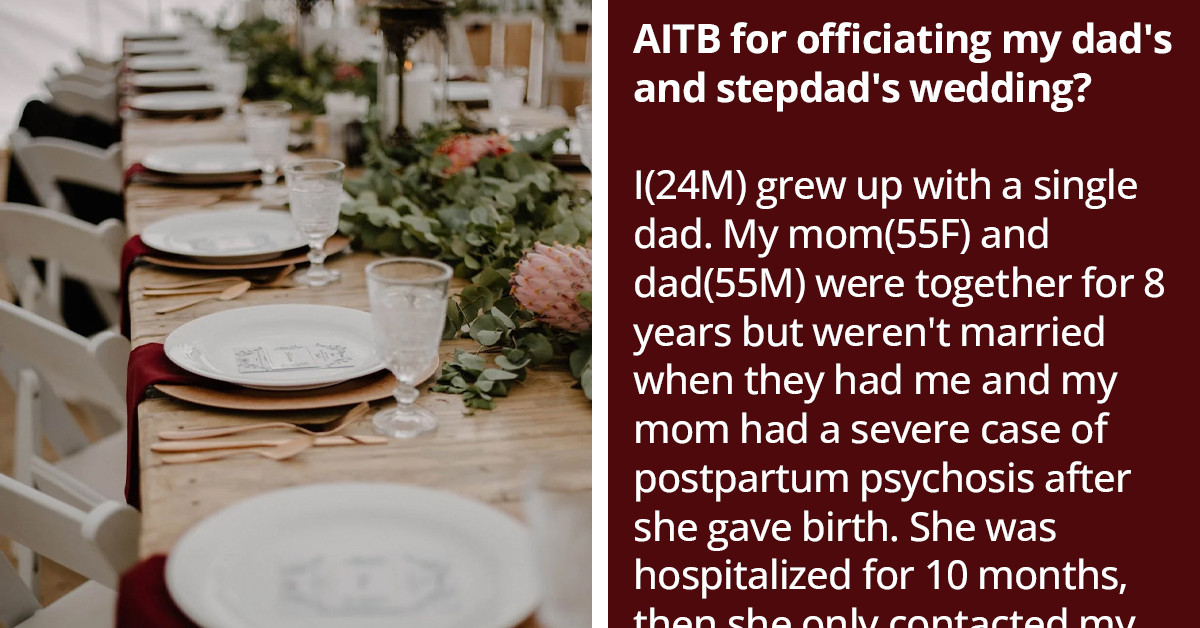 Redditor Asks If He's At Fault For Officiating His Dad's And Stepdad's Wedding