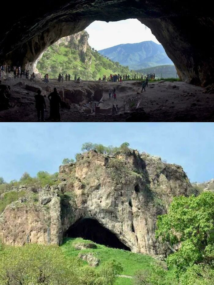 "In 1957, The Remains Of 9 Neanderthals Were Found In The Shanidar Cave In Iraq. This Was Their Home 65,000 Years Ago"