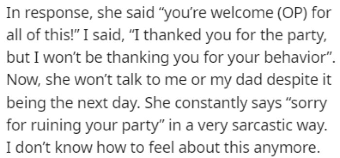 The mom is now refusing to talk to OP and his dad