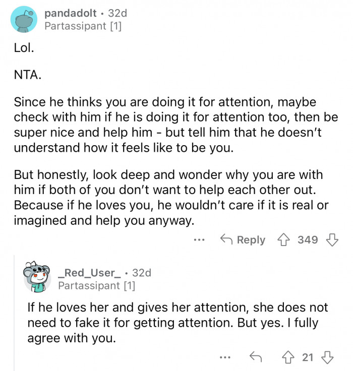 If OP is doing it for attention, so is the boyfriend.