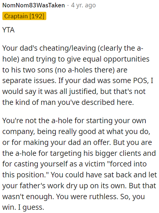 OP could have let his work naturally decline, but he chose a ruthless approach.