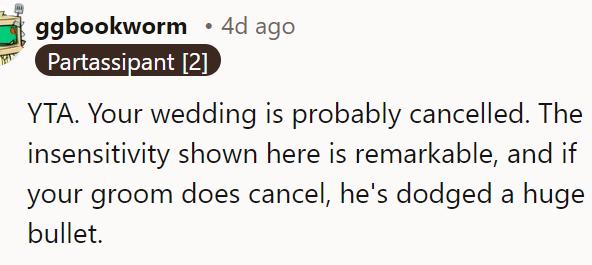 He should cancel the wedding... And planned life with OP