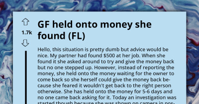 Woman Faces Stealing Accusations And Potential Job Loss For Bypassing Superiors And Trying To Return Found Money Personally