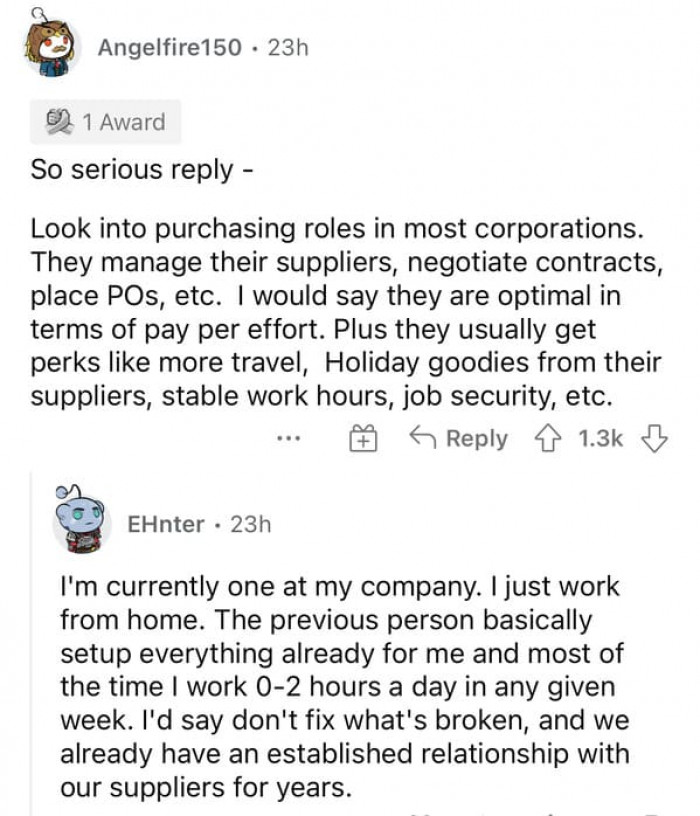 14. Having an established relationship with the suppliers