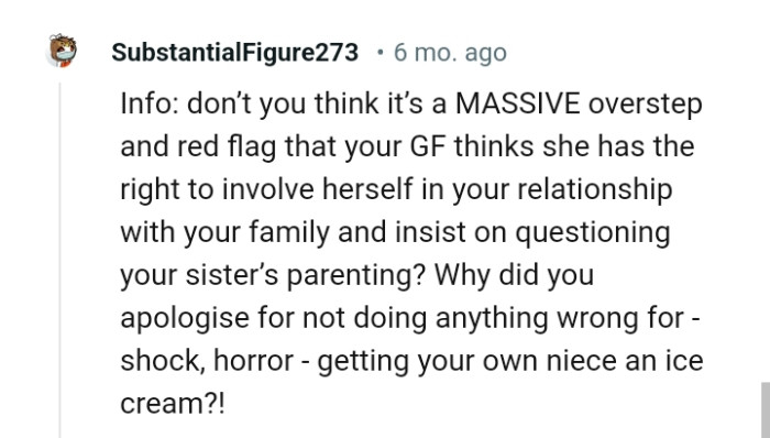 The OP only got his niece ice cream