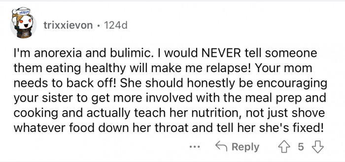 OP is showing a good example of good nutrition.