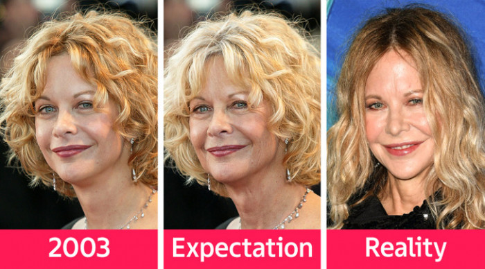 7. Meg Ryan comes next, and this is she at 41 years old and 59 years old