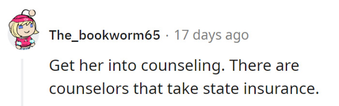 Find a counselor who accepts state insurance and help her untangle life's knotty plot twists.