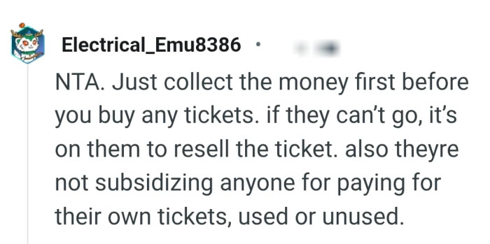 Reselling the ticket