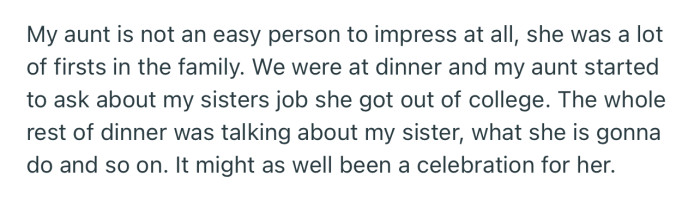 OP’s graduation dinner was focused on their sister, forgetting that this was their own special day