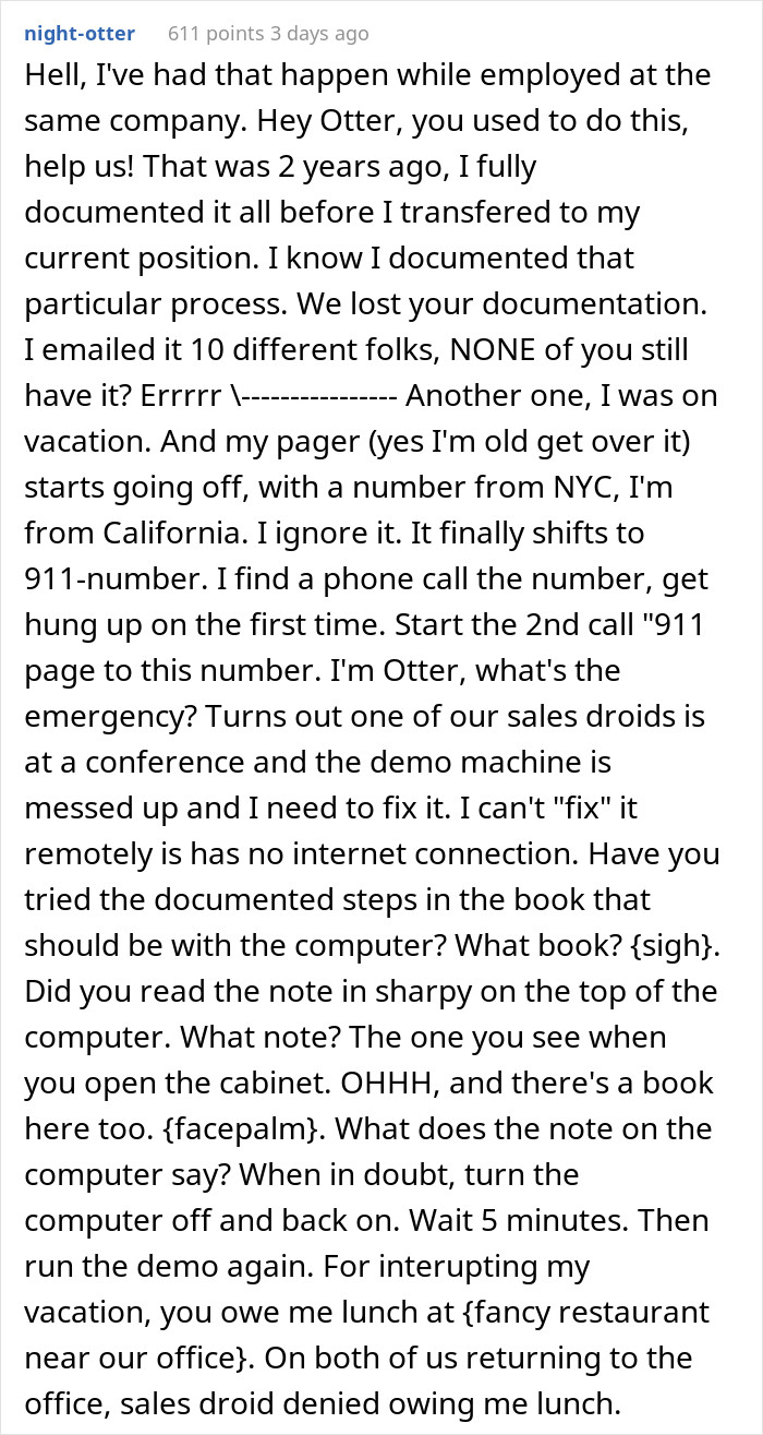 You Used to Do This, Help Us...