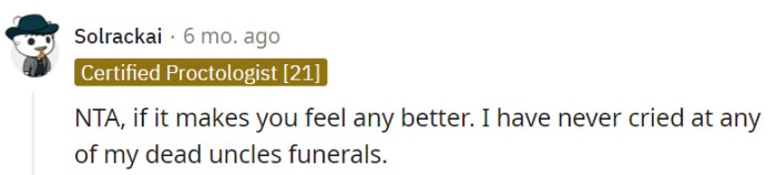 Grieving without tears is perfectly acceptable!