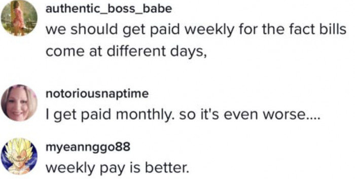 Many viewers in the comments section of the video concurred that bi-weekly paychecks are insufficient, but others highlighted the hurdles faced by employees who are paid monthly.