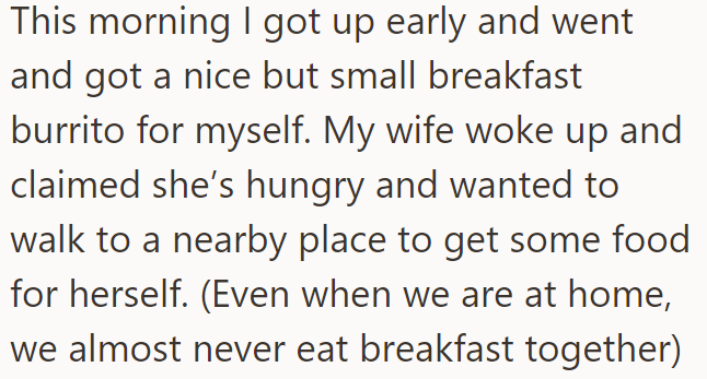 So, they separately buy food: