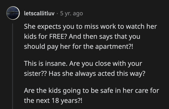 OP's sister definitely needed a lesson on how favors work because she got her details backwards.