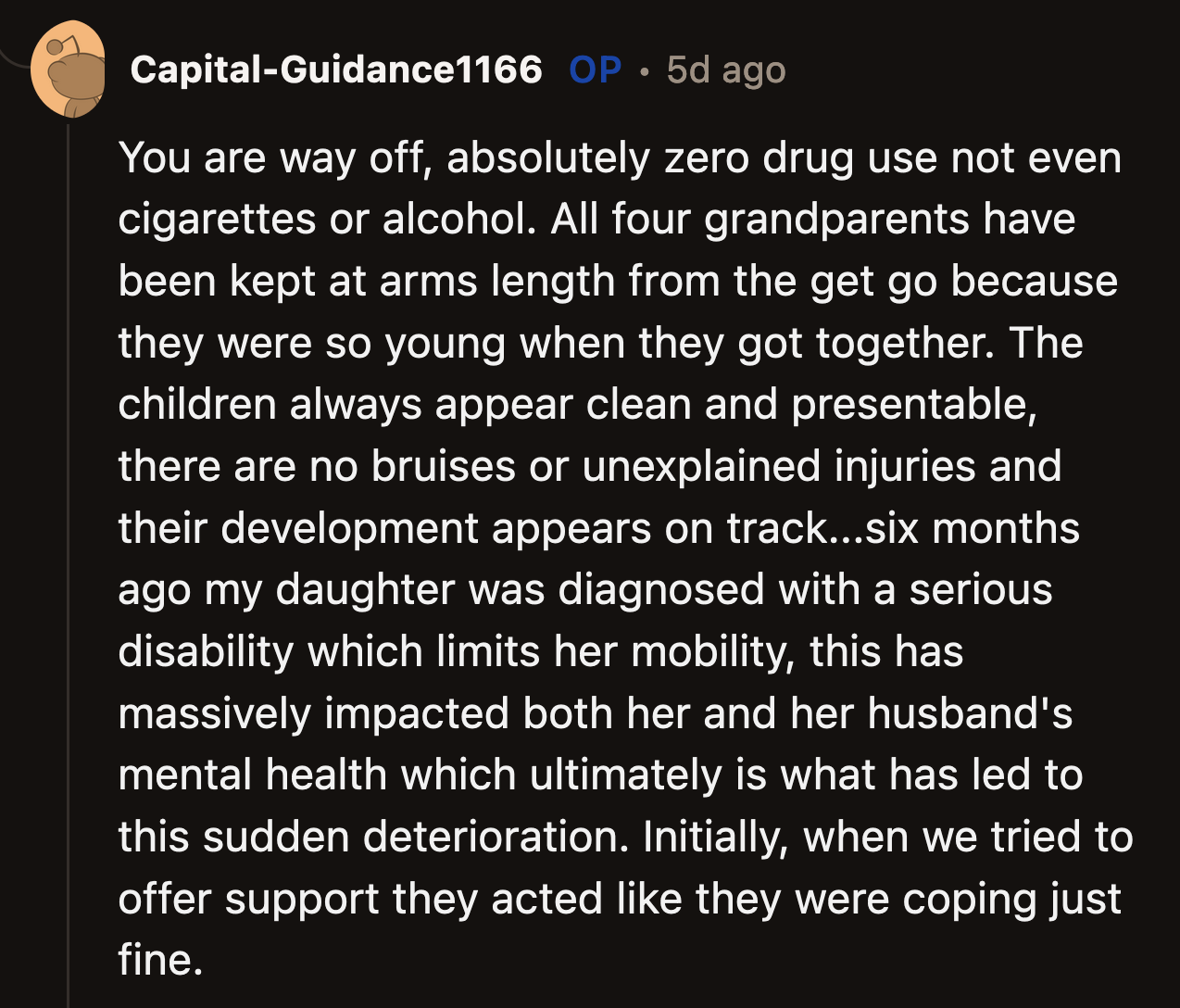 OP made it clear that her daughter and son-in-law do not have drug or alcohol issues. Both sets of grandparents were lied to about the state of the house.