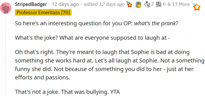 This is a really good question—What is the prank?