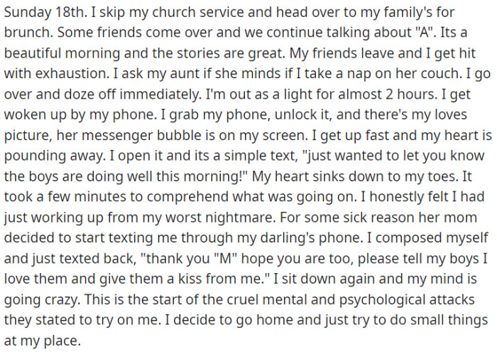 OP received an SMS from the phone belonging to 