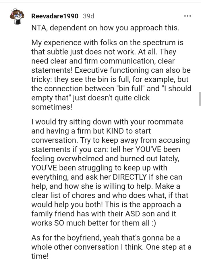 Sitting her down and having a firm conversation about things