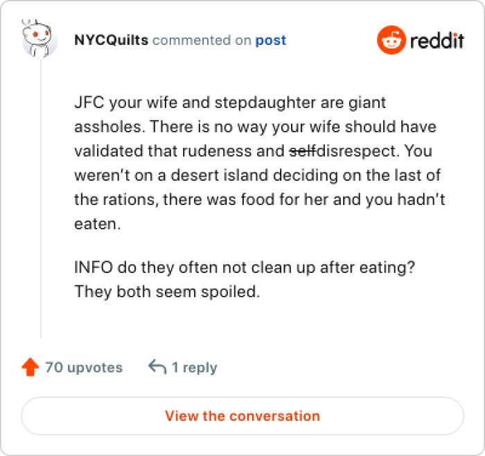 The OP wasn't on a desert island making a decision