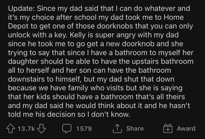 Soon after that, OP added an update to provide more context to the situation.