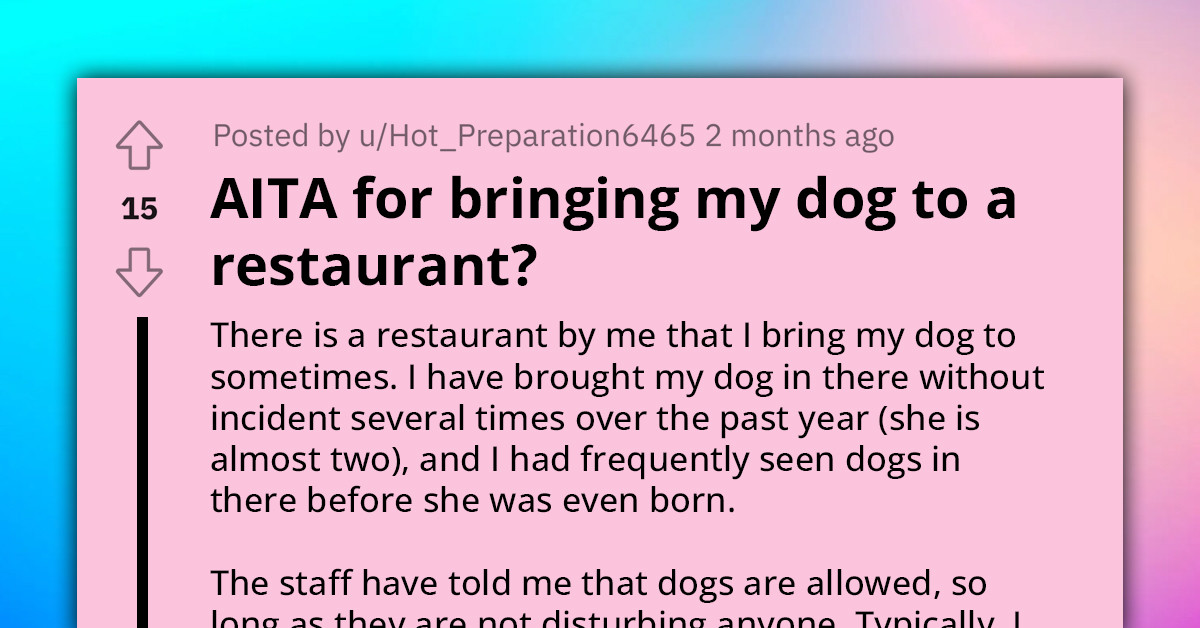 Redditor Called Out By Fellow Diner For Bringing Their Dog To A Restaurant