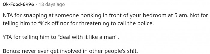 This person ultimately votes NTA but did say that OP was wrong for what they said to him.