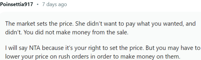 The market sets the price