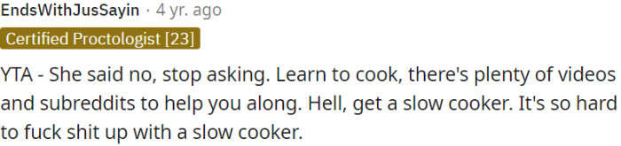 OP could learn cooking with the help of videos and subreddits
