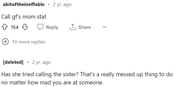 OP should call GF's mom