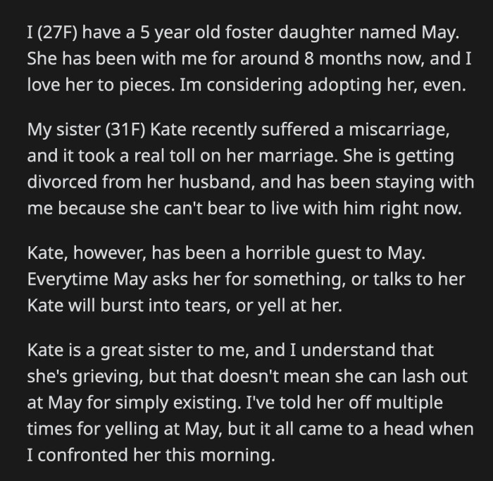 May Went into Her Room While OP and Kate Fought. OP Told Kate to Find Somewhere Else to Stay If She Couldn't Stand Seeing May.