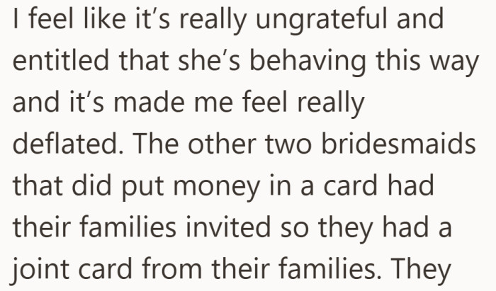 What hurt most was feeling like her effort didn’t count, while others had extra help from their families.