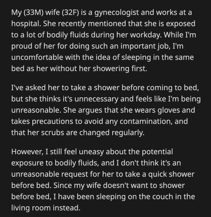 Is OP worried about nothing?