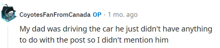 If you're wondering about the dad, for some reason...