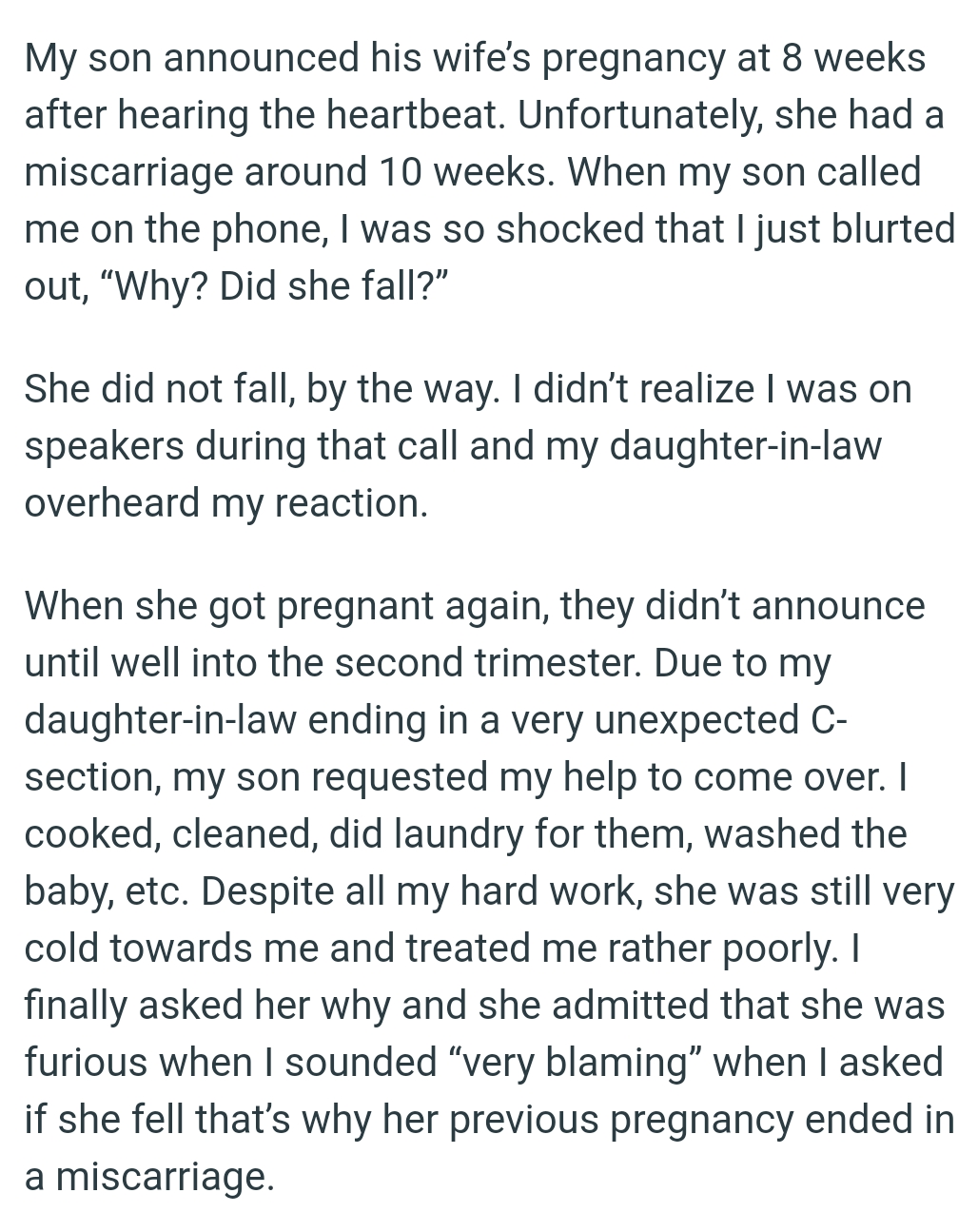 The OP didn’t realize she was on speaker during that call