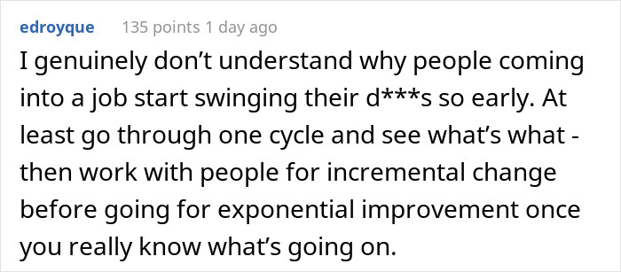 Maybe it's because they were immediately placed in the boss position.