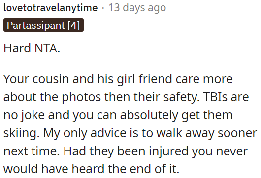 Next time, OP needs to consider stepping back earlier to avoid potential blame for any injuries.