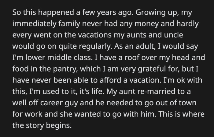 There was nothing left of the $60 her aunt left by day 4.