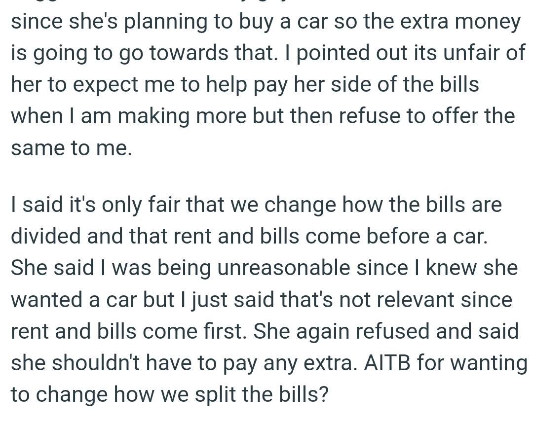 The OP said that's not relevant since rent and bills come first before a car