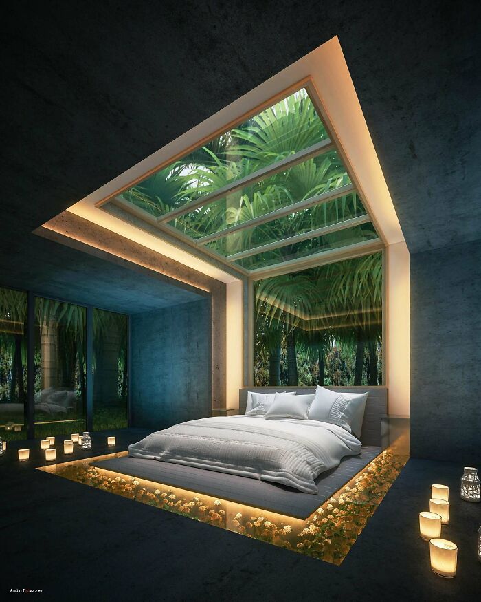 3. Amin Moazzen's bedroom skylight idea creates a starry ambiance indoors.