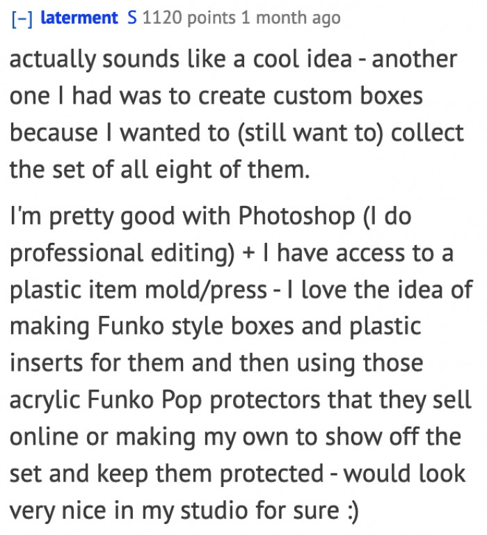 He likes the idea of being able to keep it.