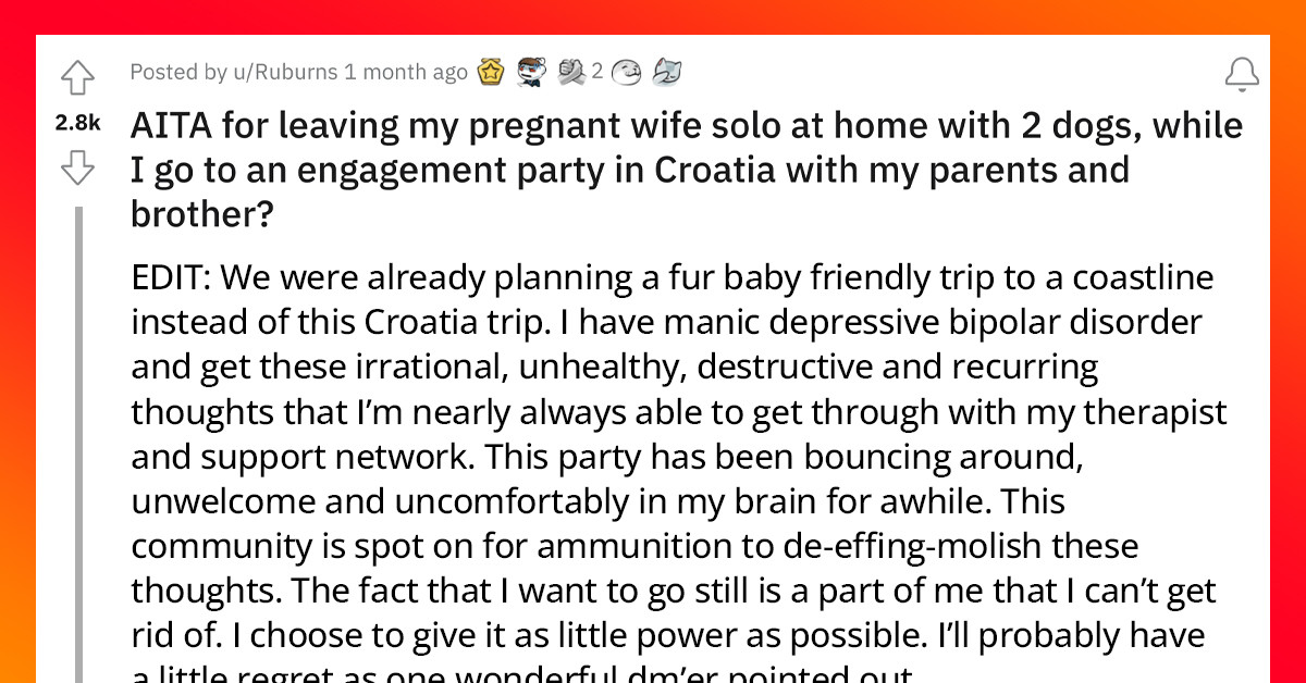Man Gets Blasted Online For Wanting To Leave His Pregnant Wife To Attend An Engagement Party Miles Away