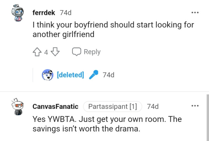 The OP should just get her own room