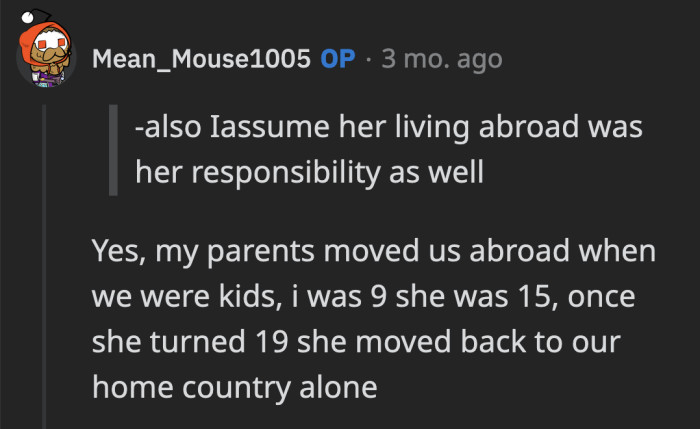 She should redirect her feelings to the person who deserves it. It's definitely not OP or their mother.