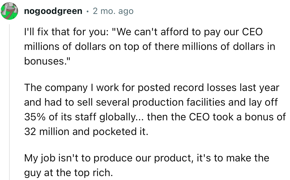 This CEO took a bonus while laying off 35% of their company’s staff