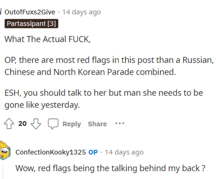 People immediately flocked to the comments to let him know that he was not in the wrong and that his girlfriend is giving major red flags.