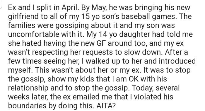 OP decided to introduce herself to the 