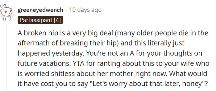 Breaking a hip is no small matter, but perhaps a 