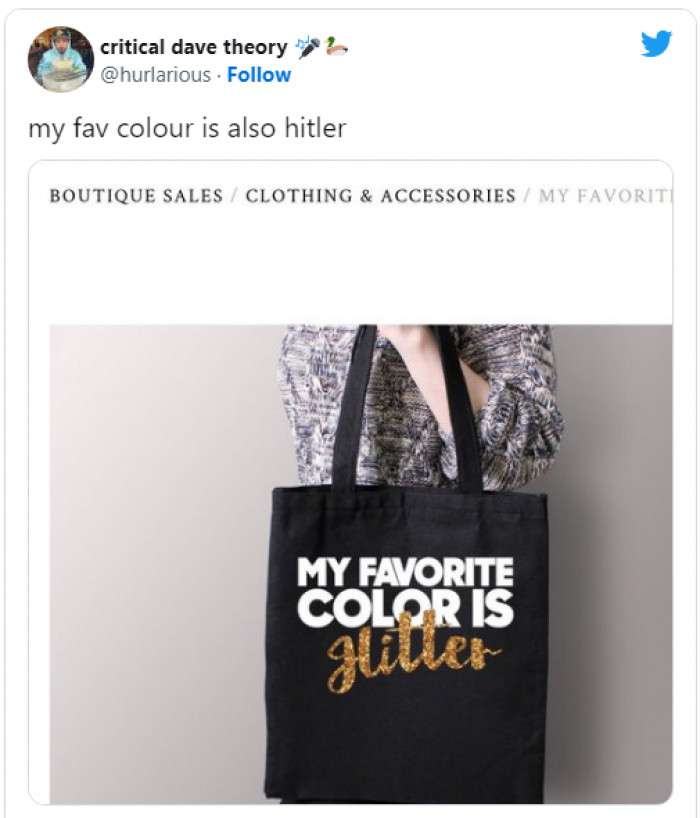 7. Forget glitter. Hitler is trendy this season.