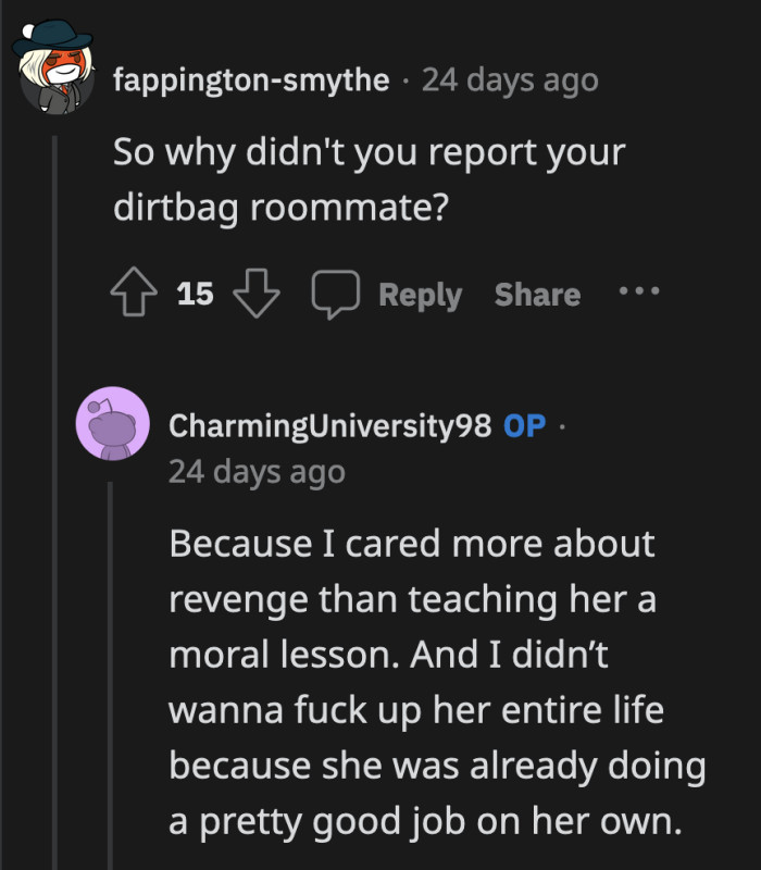 OP didn't want to go scorched-earth against Chelsea because she didn't want that mistake to derail Chelsea's entire future.